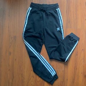 Adidas 3-Stripes Black Cotton Sweatpants XS